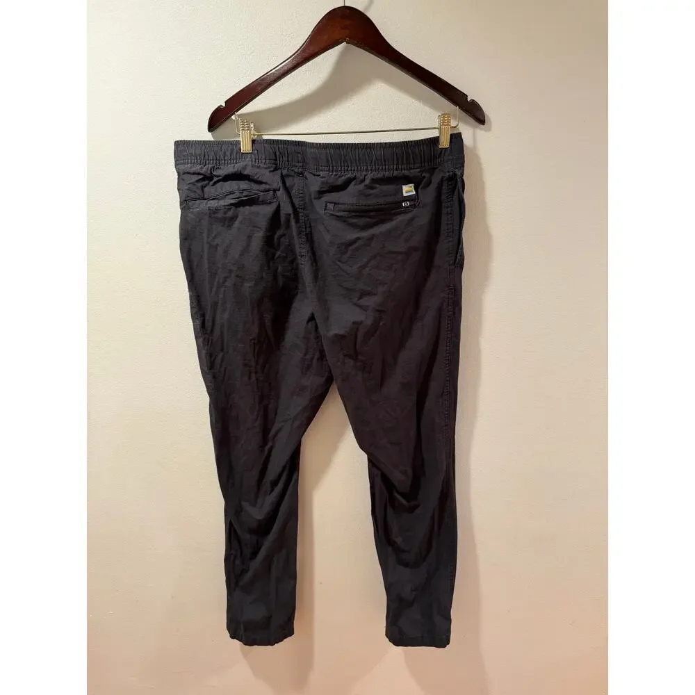 Vuori Jogger Pants Men XXL Black Elastic Waist Drawstring Zip Pocket - Picture 4 of 5